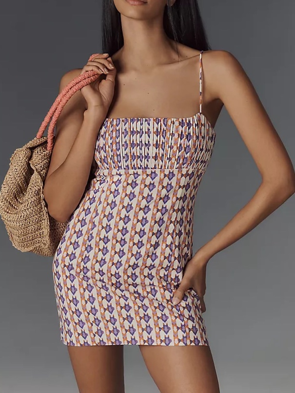 Anthropologie Maeve Ophelia Sleeveless Linen Slim Mini Dress Purple Size 10 NWT